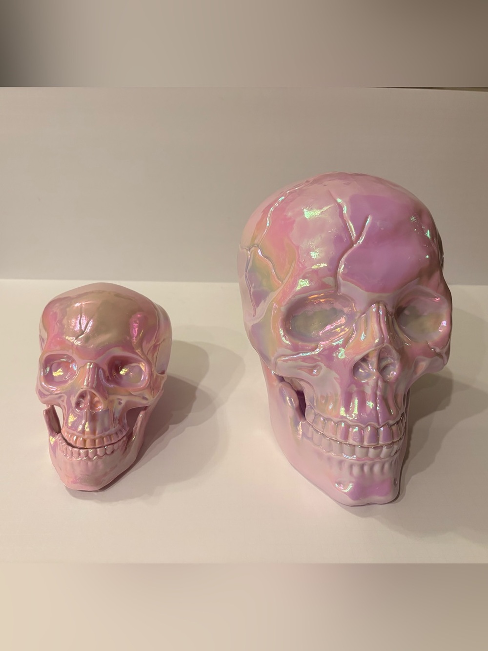 Target Pink Iridescent Plastic Skull Décor Pair